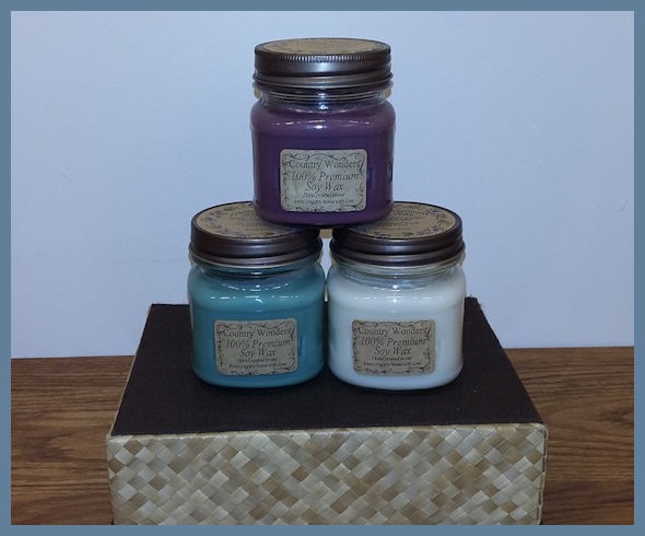 Handmade Soy Candles in Mason Jars